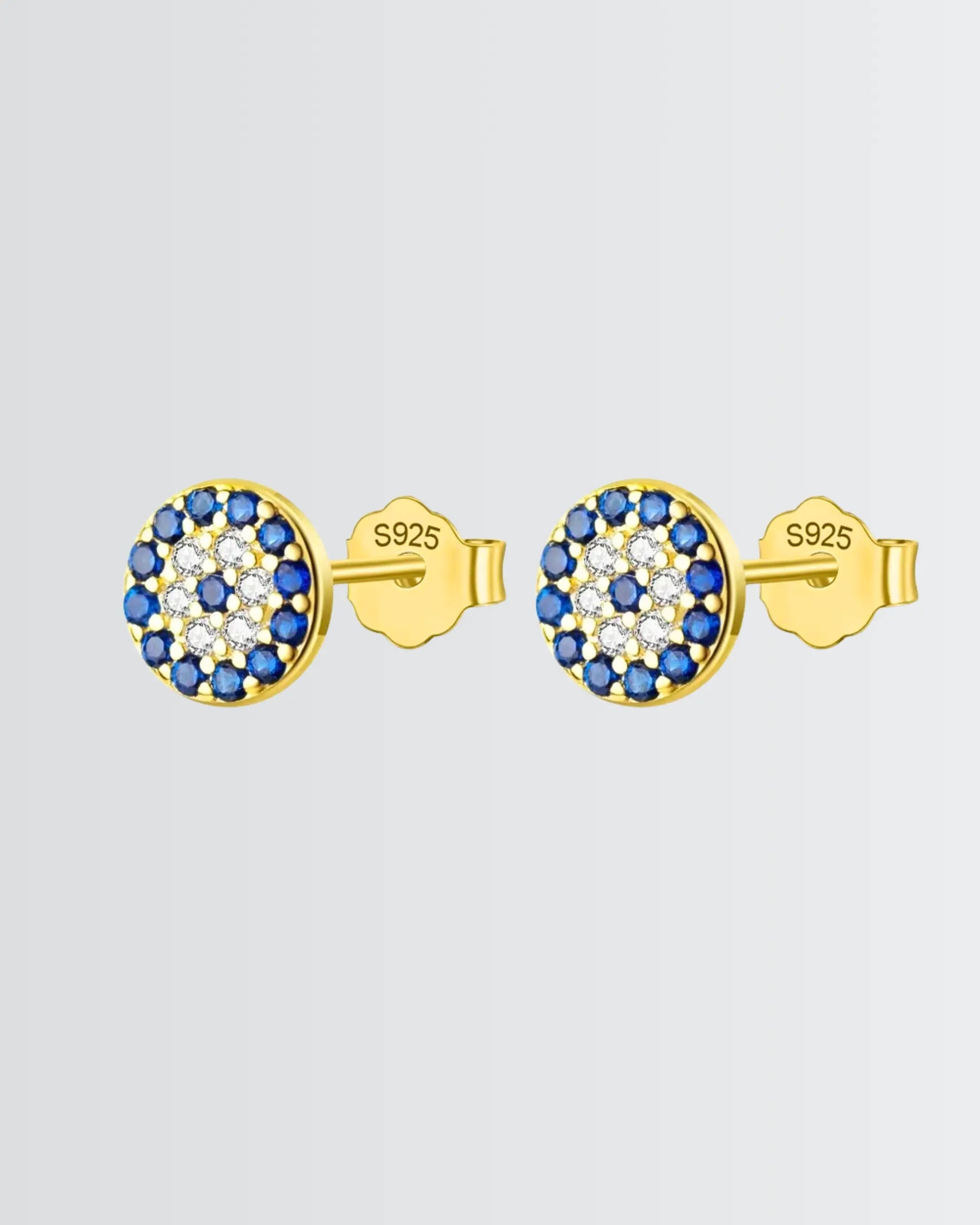 Mere Evil Eye Minimal Studs - Silver Earrings by BLINGLANE