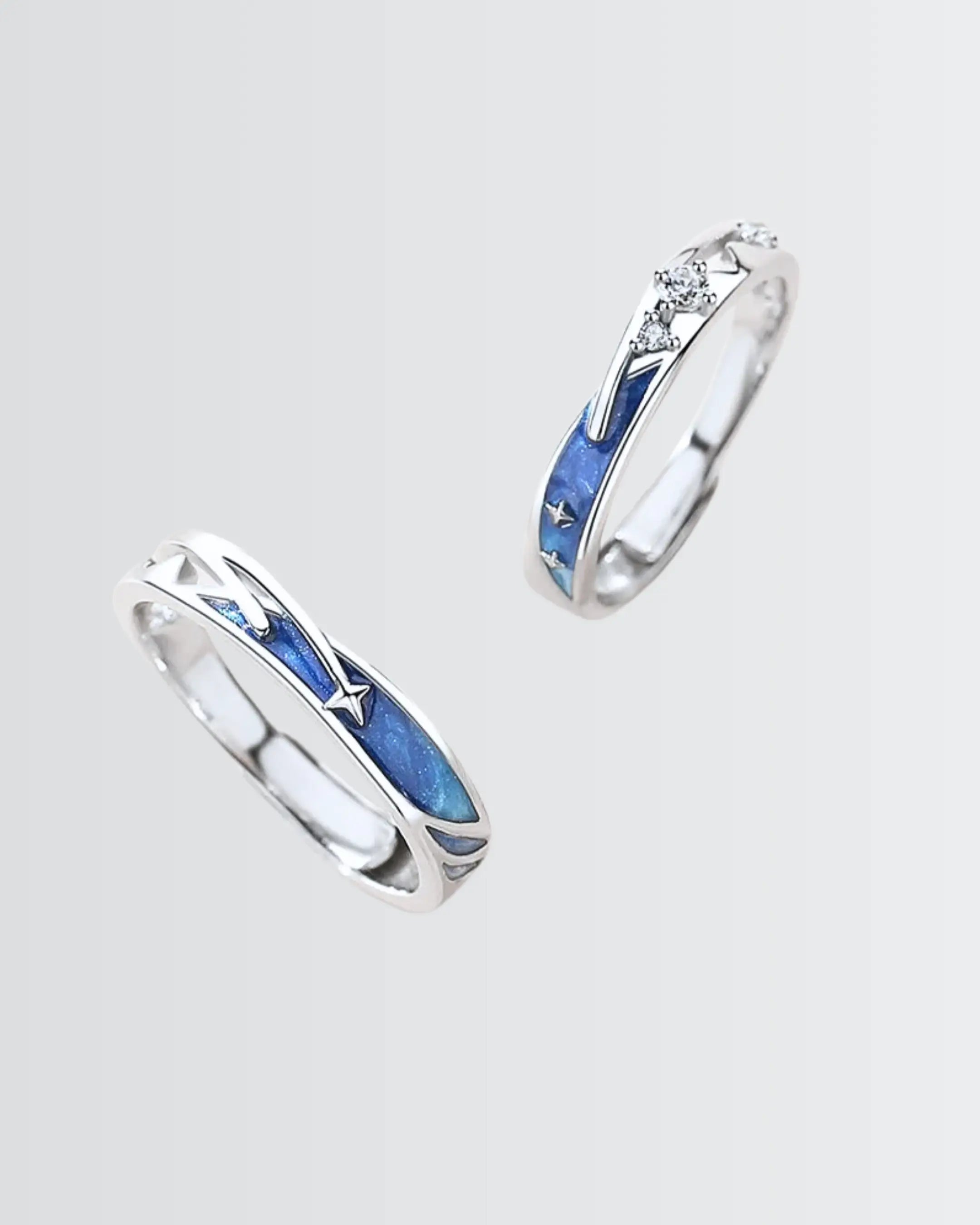 Midnight Comet Love Bands - Silver Ring by BLINGLANE