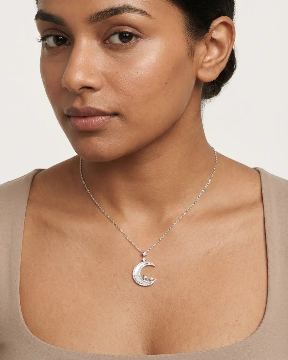 Midnight Muse Elegant Necklace - Silver Necklace by BLINGLANE
