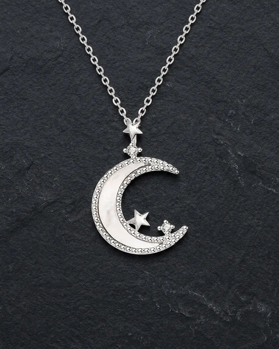 Midnight Muse Elegant Necklace - Silver Necklace by BLINGLANE