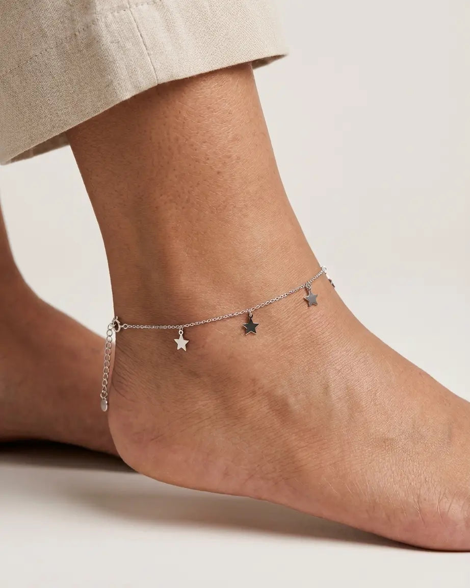 Milky Way Elegant Anklet - Silver Anklet by BLINGLANE