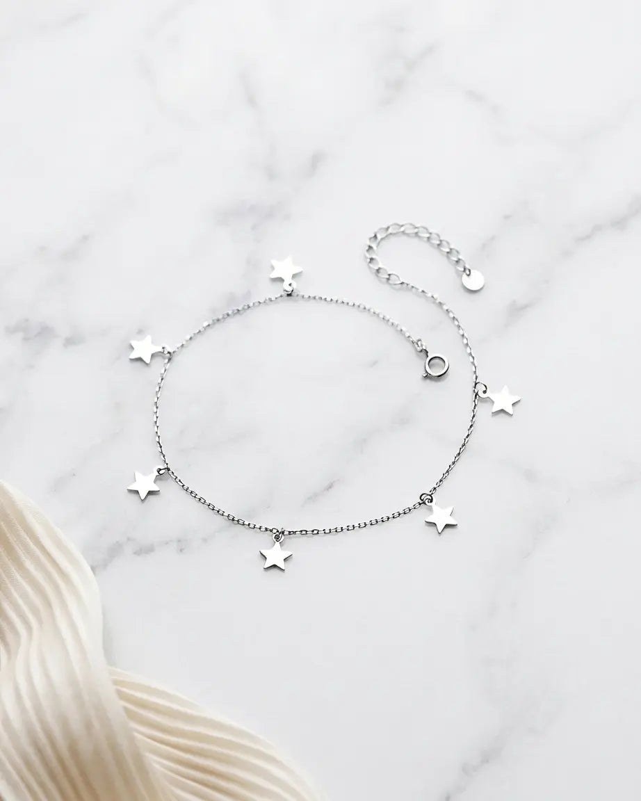 Milky Way Elegant Anklet - Silver Anklet by BLINGLANE