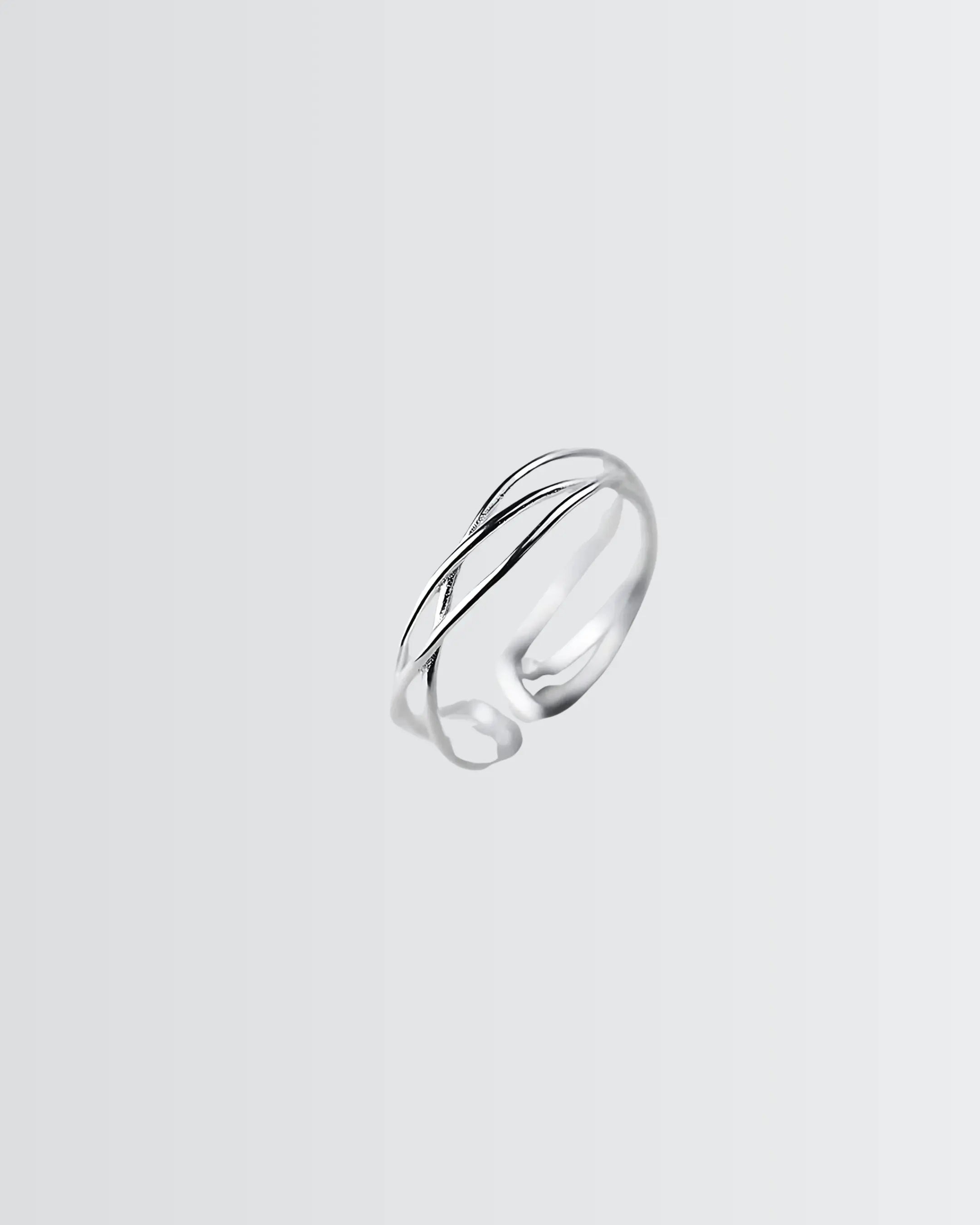 Minimal Crossways Ring - Silver Ring by BLINGLANE