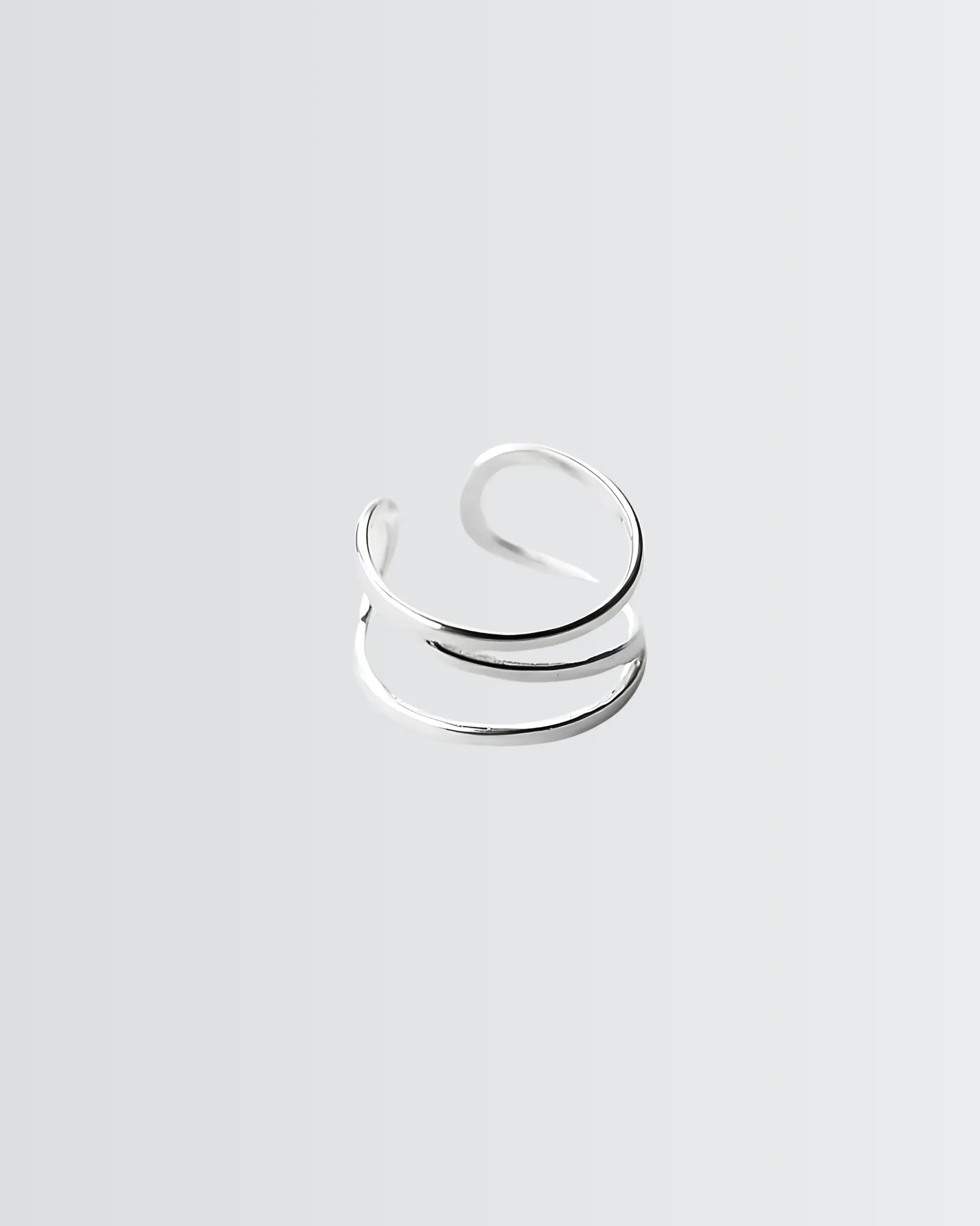 Minimal Crossways Ring - Silver Ring by BLINGLANE