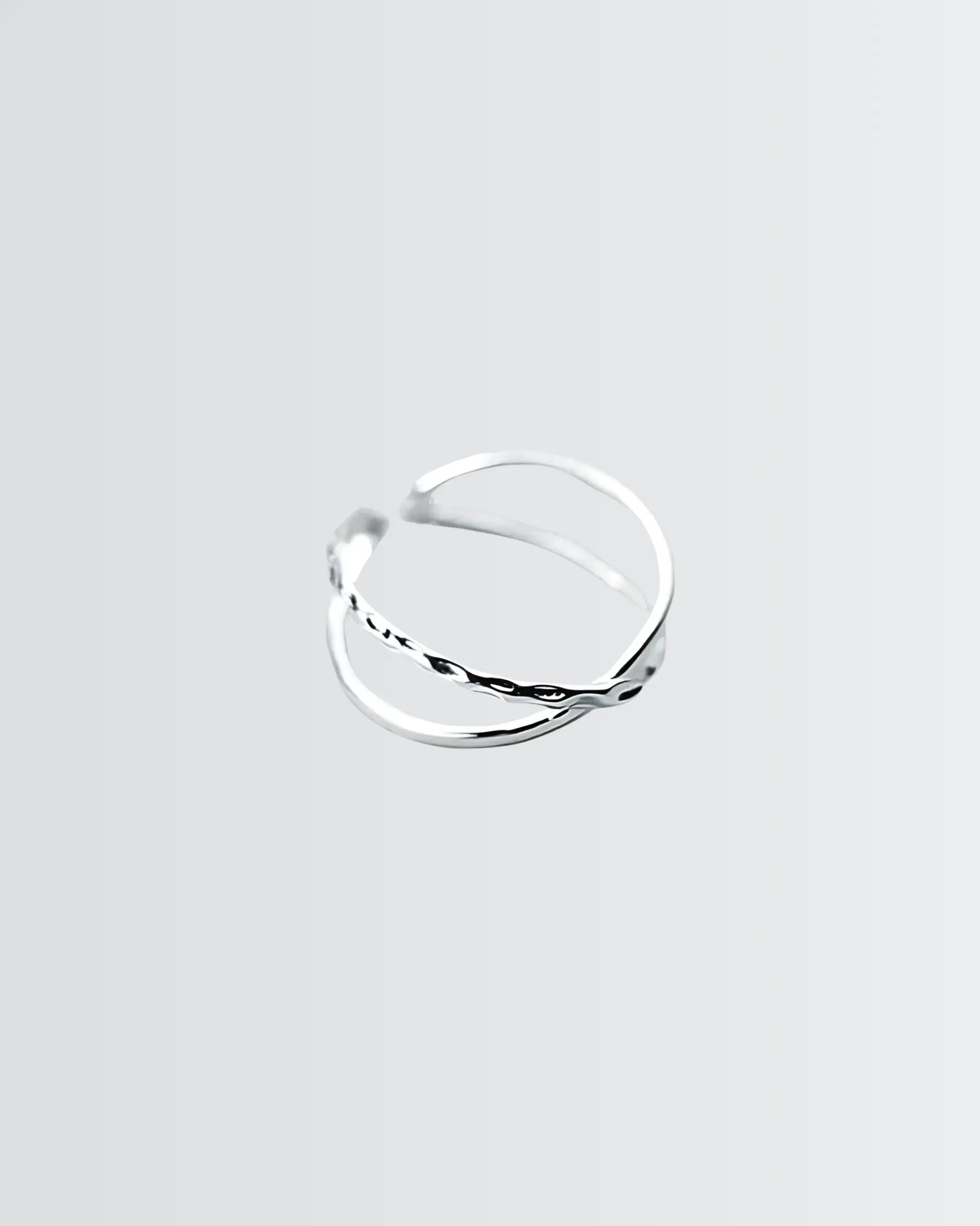Minimal Crossways Ring - Silver Ring by BLINGLANE