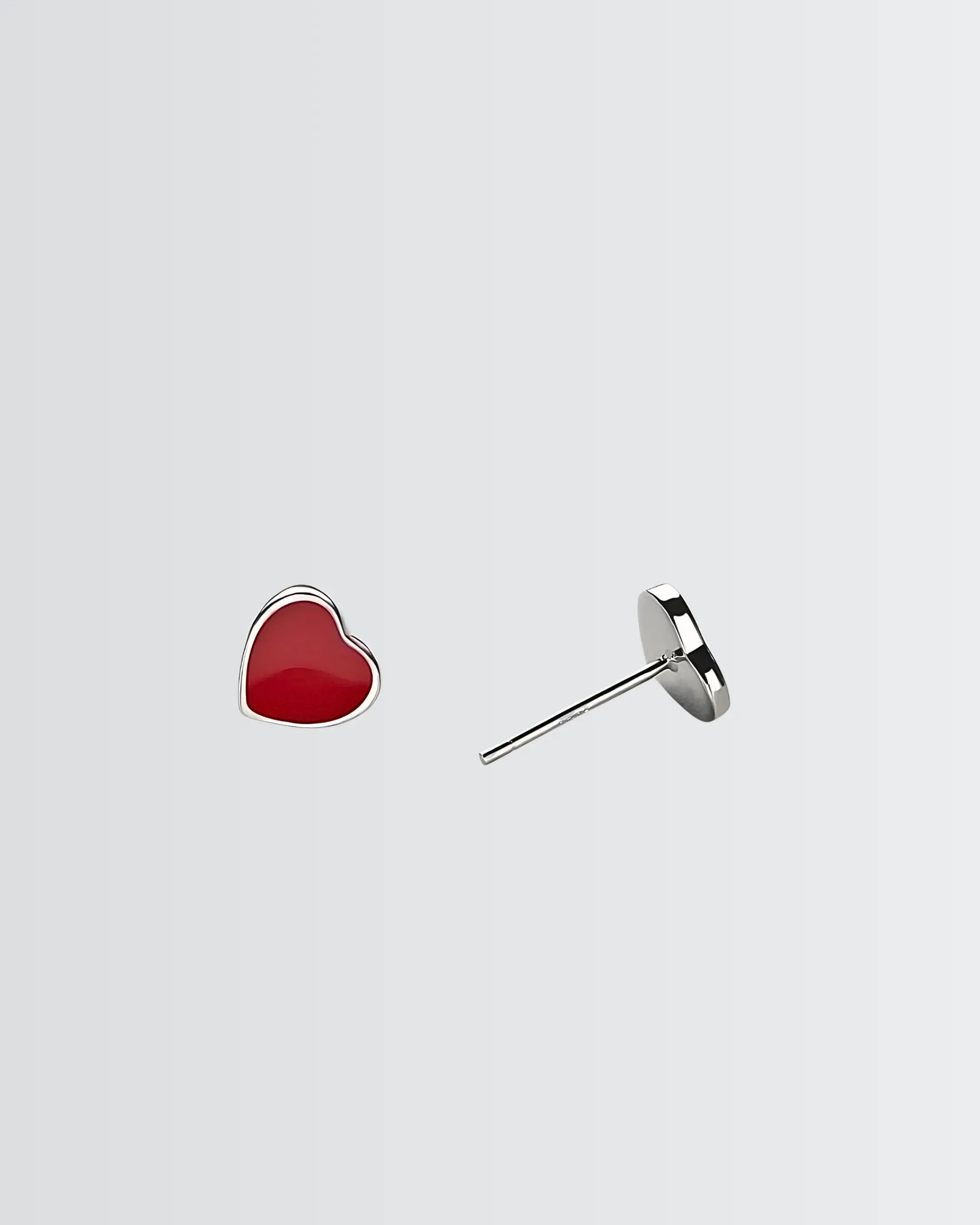 Minimal Heart Studs - Silver Earrings by BLINGLANE