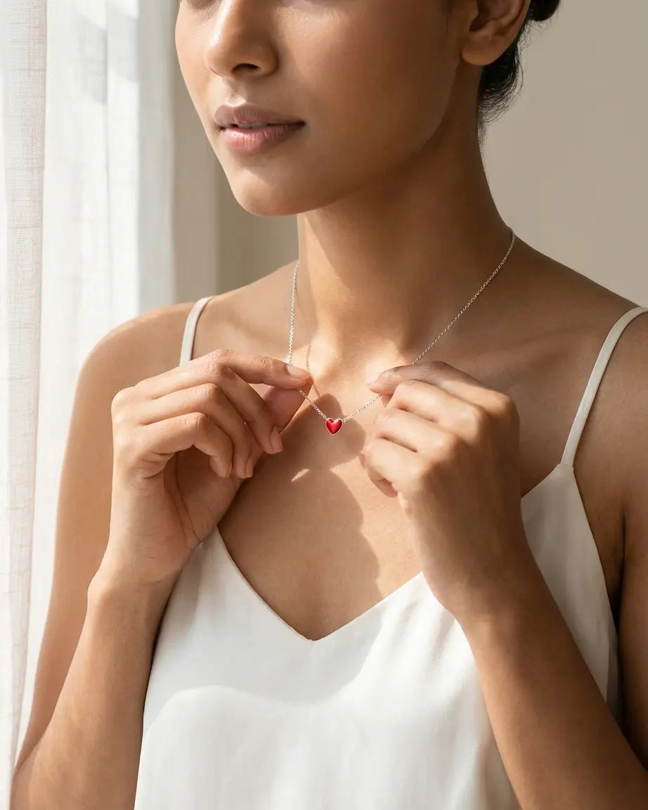 My Little Heart Minimal Necklace - Silver Necklace by BLINGLANE