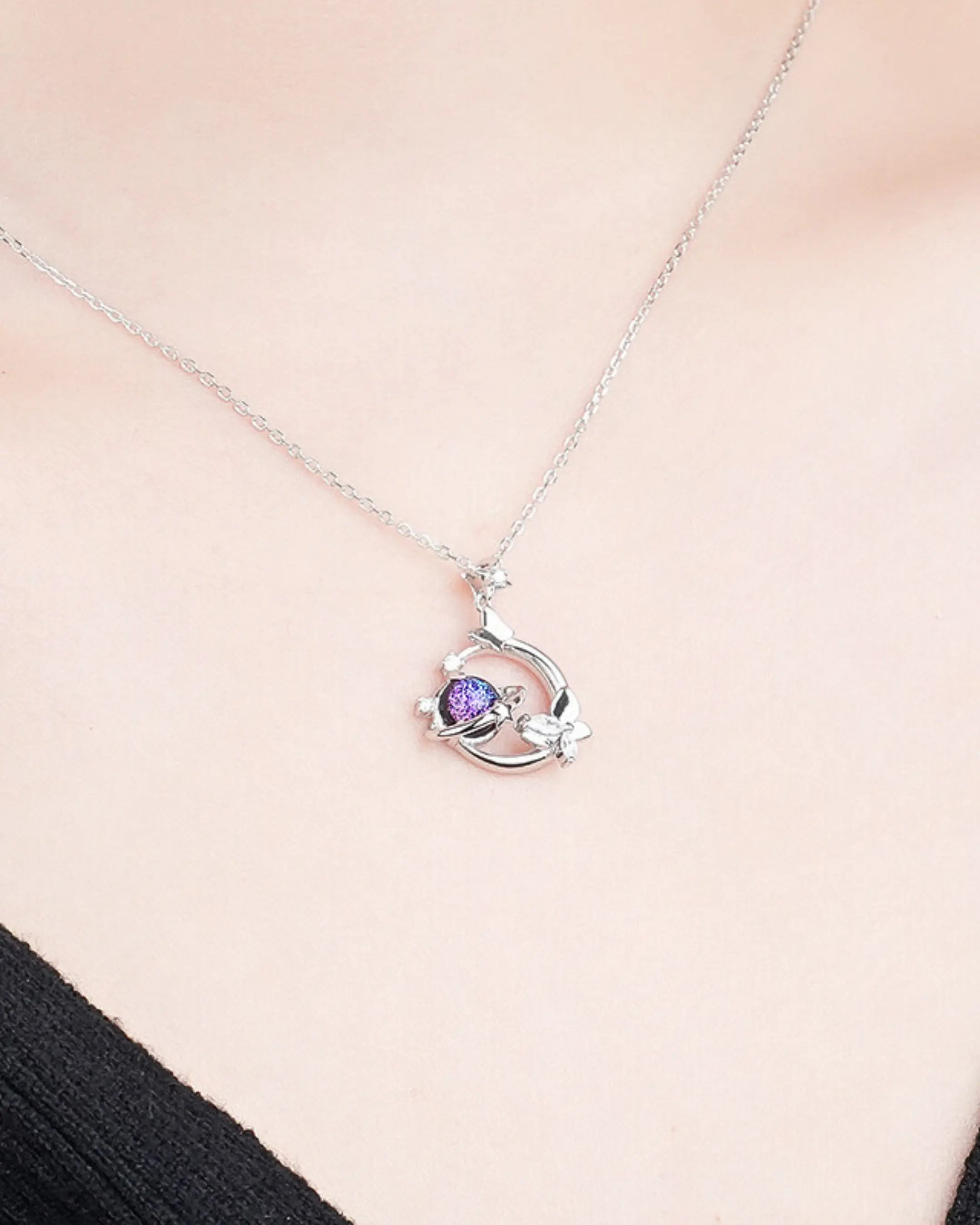 Orbiting You Elite Necklace - Silver Necklace by BLINGLANE