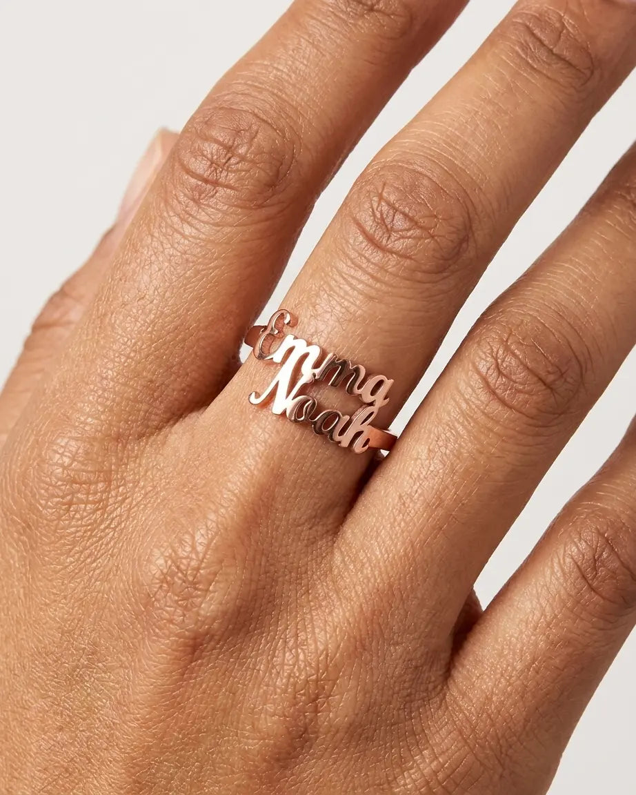 Personalize Two Names Ring - Fashion Ring by BLINGLANE