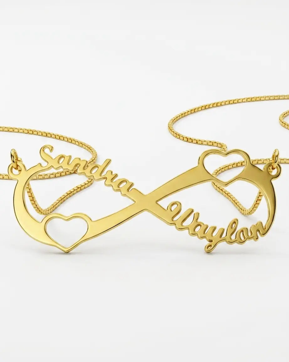 Personalize Your Names Infinity Heart Necklace - Fashion Necklace by BLINGLANE