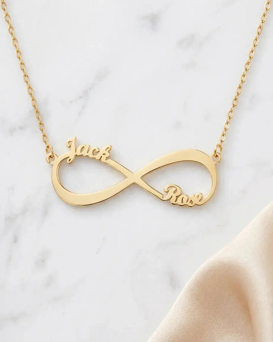 Personalize Your Names Infinity Necklace - Silver Necklace by BLINGLANE