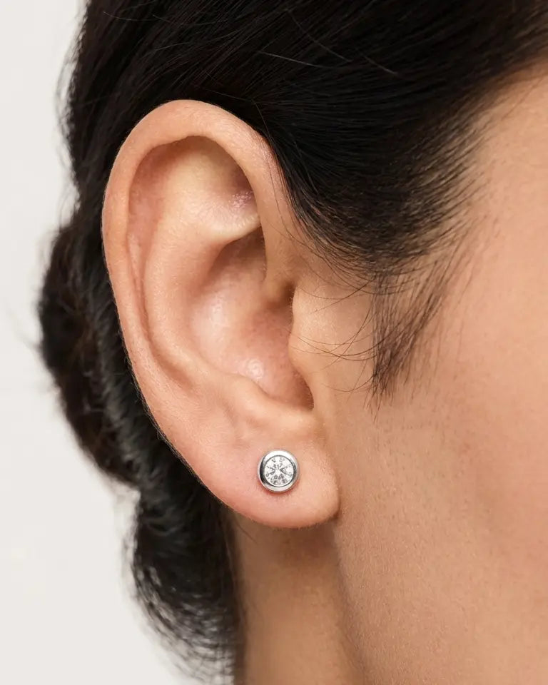Purely Polished Minimal Studs - Silver Earrings by BLINGLANE