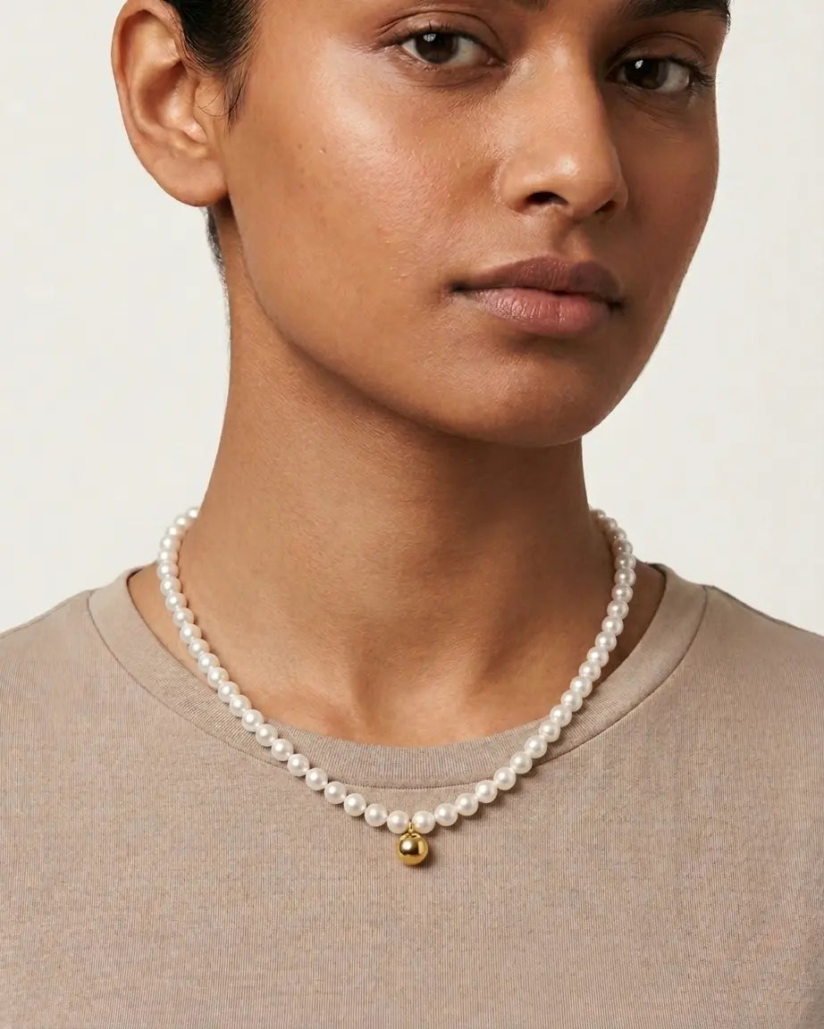 Purely Yours Pearl Necklace - Silver Necklace by BLINGLANE