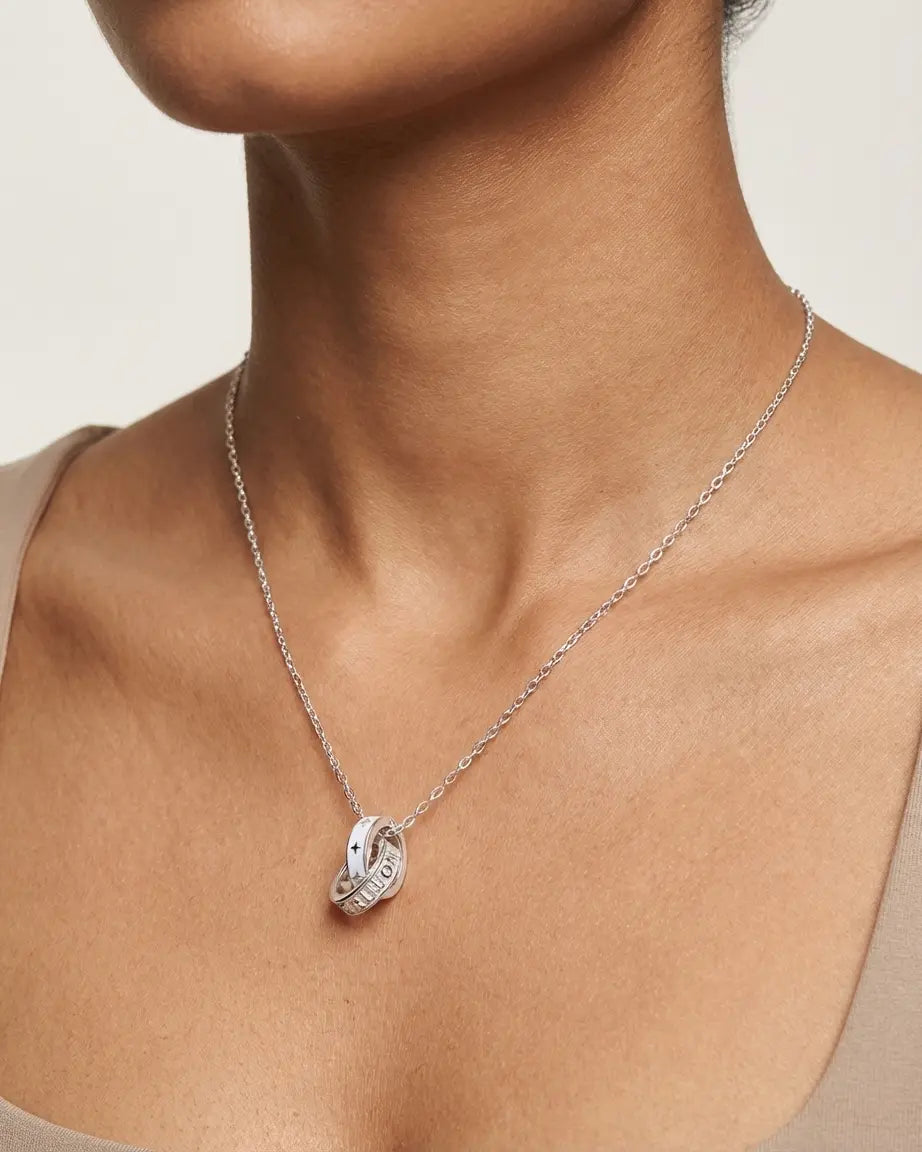 Ringed Together Forever Couple Necklace - Silver Necklace by BLINGLANE