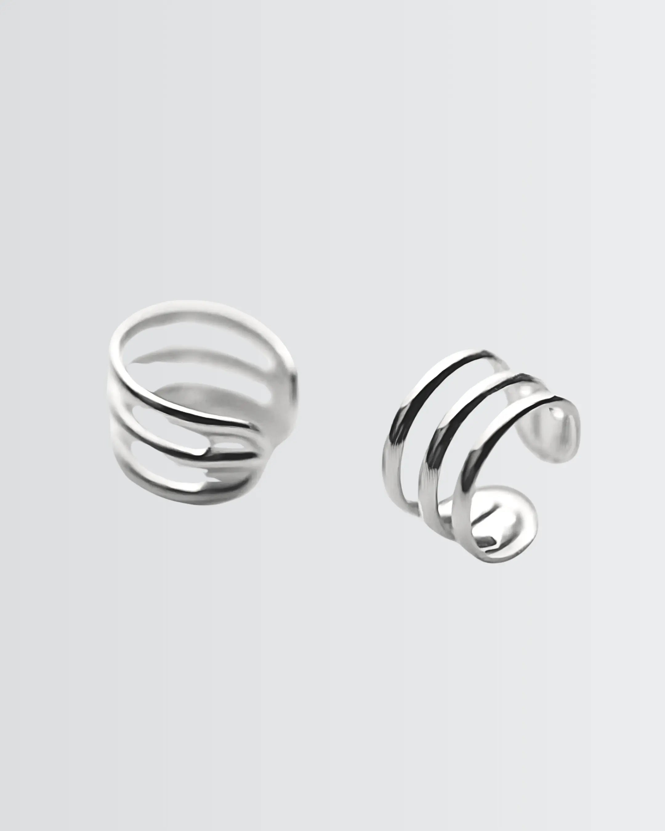 Ritzy Chic Huggie Ear Cuffs - Silver Earrings by BLINGLANE