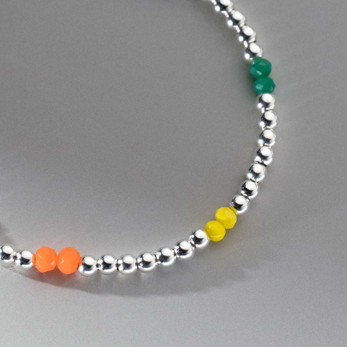 Silver Glow Beads Bracelet