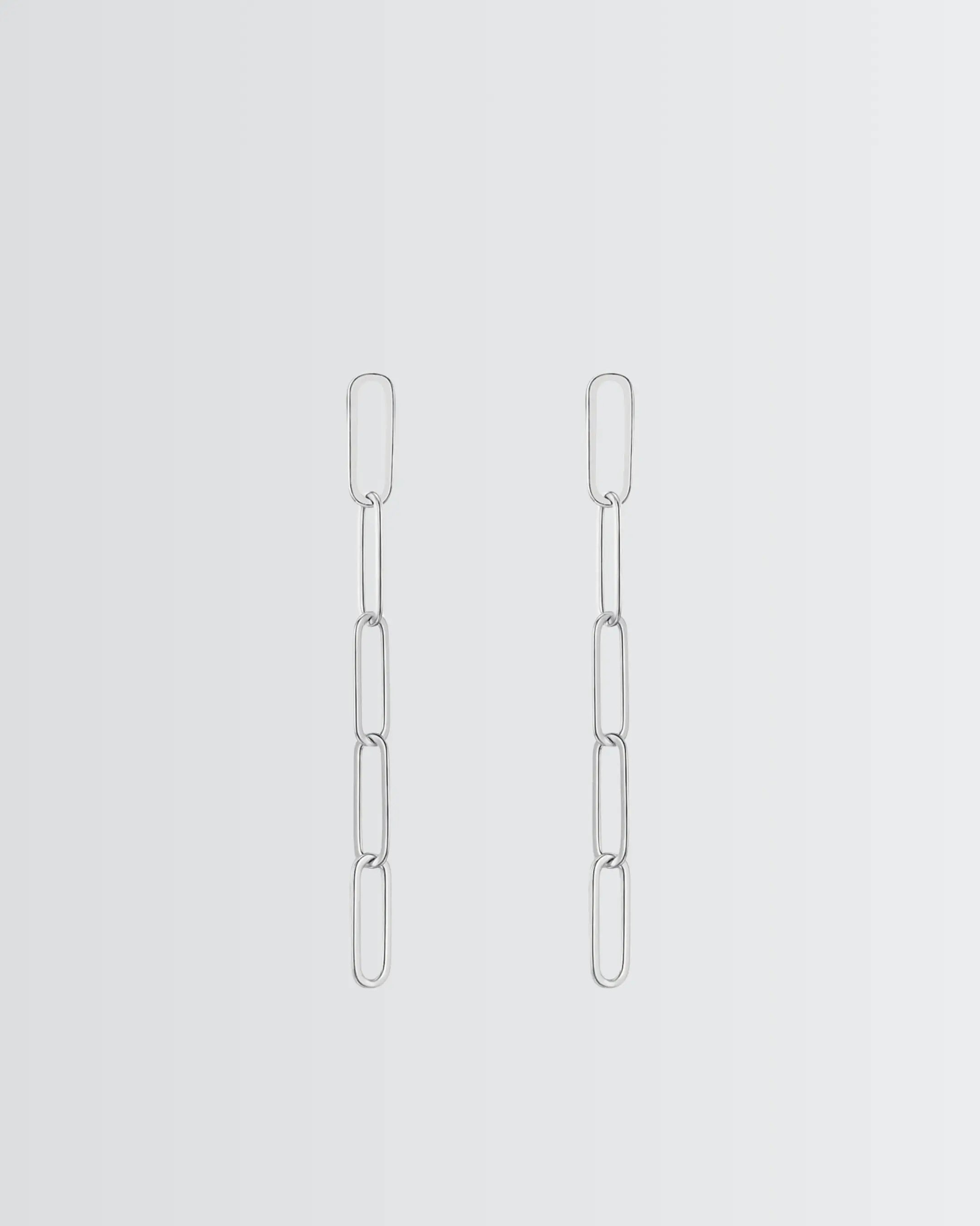 Shimmer Series Link Earrings - Silver Earrings by BLINGLANE