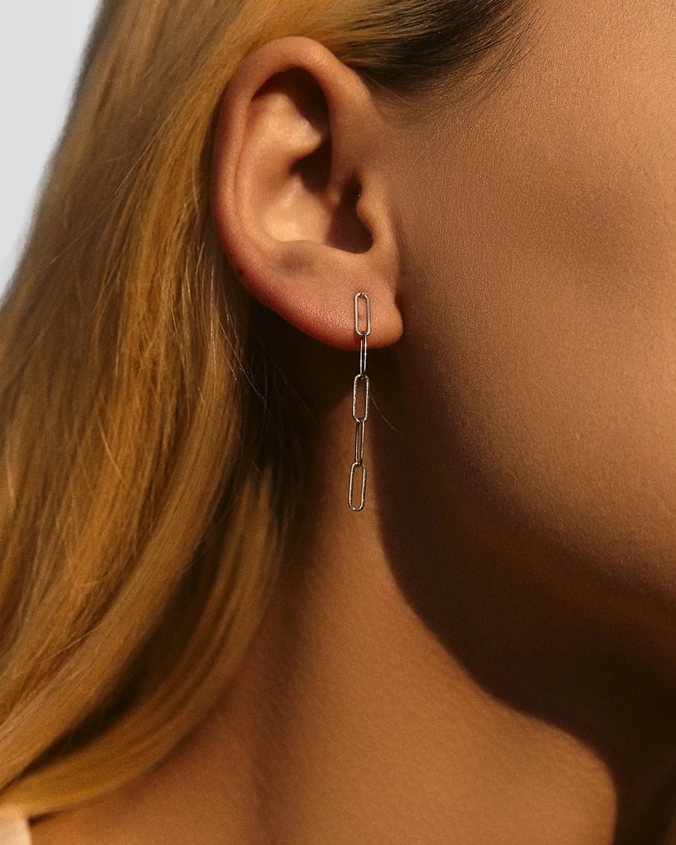 Shimmer Series Link Earrings - Silver Earrings by BLINGLANE
