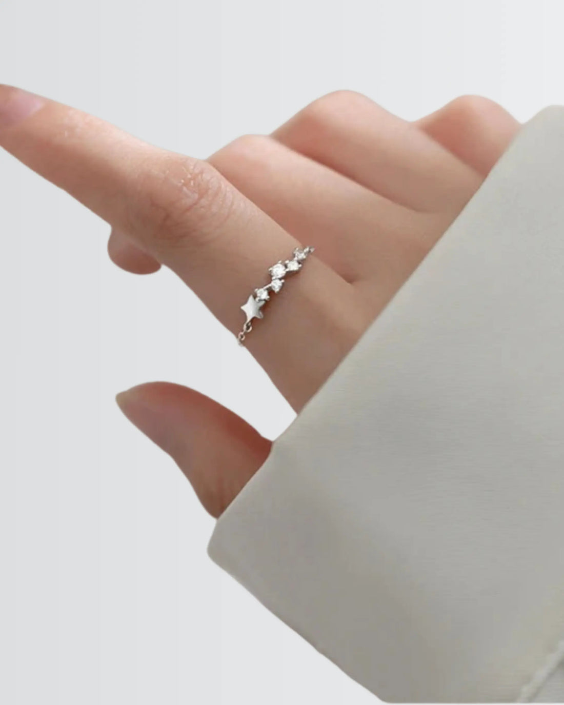 Shining Star Chain Ring - Silver Ring by BLINGLANE