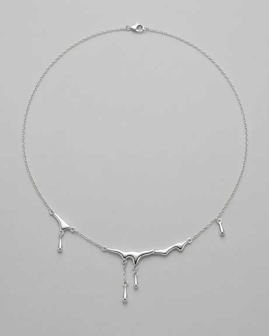Silver Rain Elite Necklace - Silver Necklace by BLINGLANE