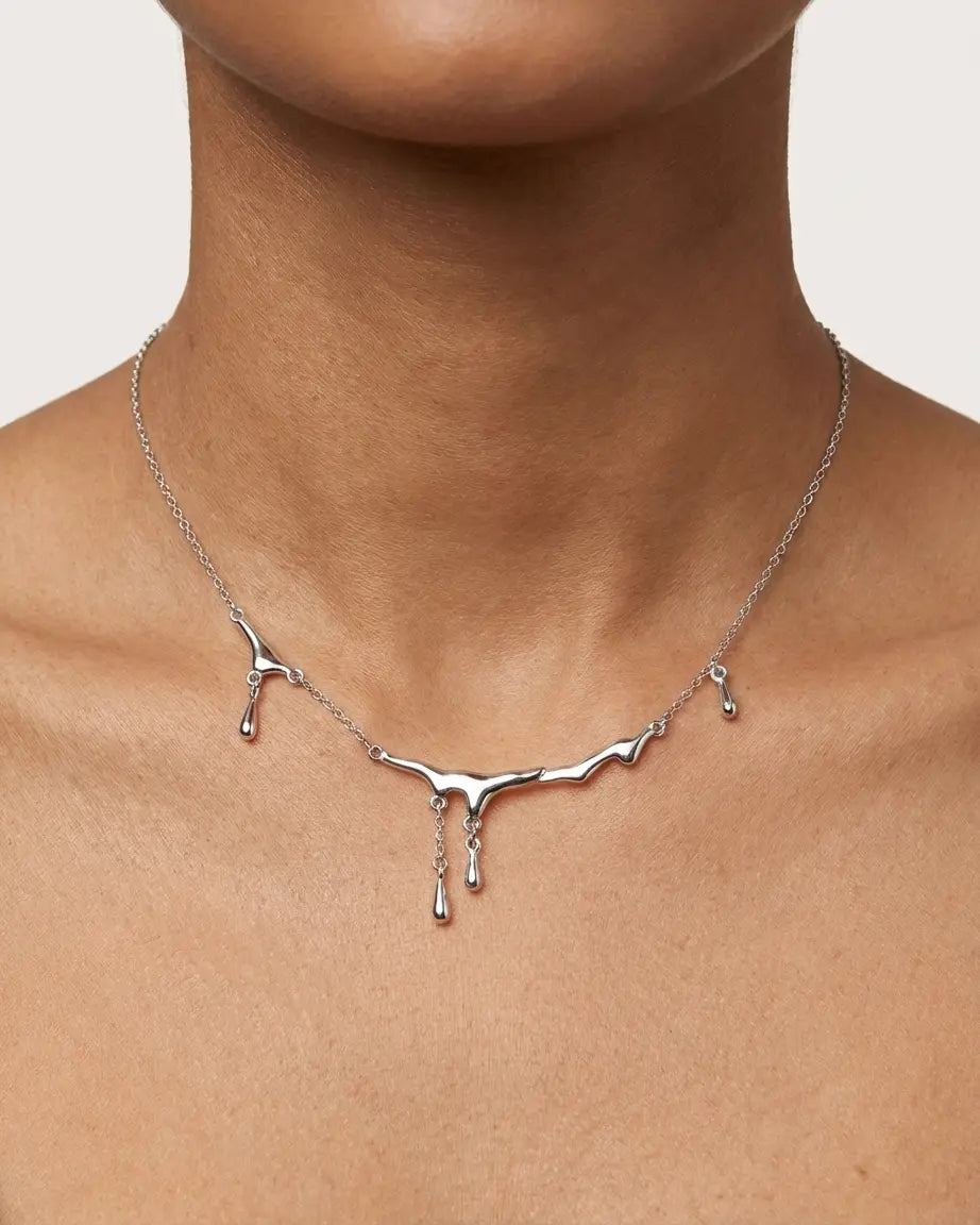 Silver Rain Elite Necklace - Silver Necklace by BLINGLANE