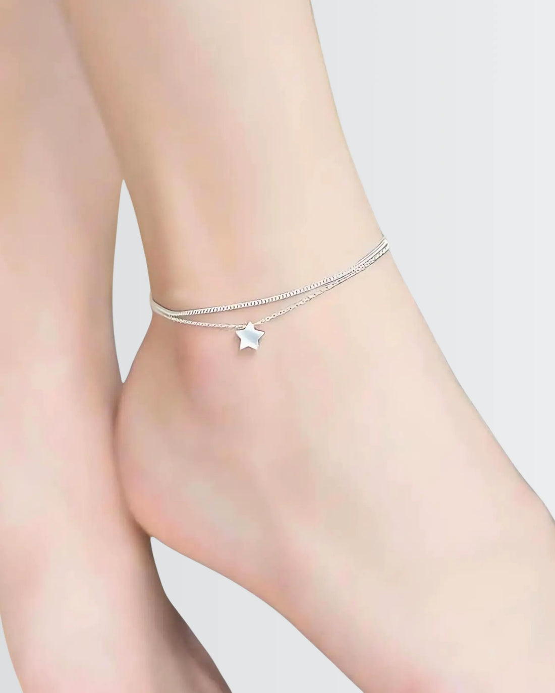 Starlight Layered Anklet - Silver Anklet by BLINGLANE