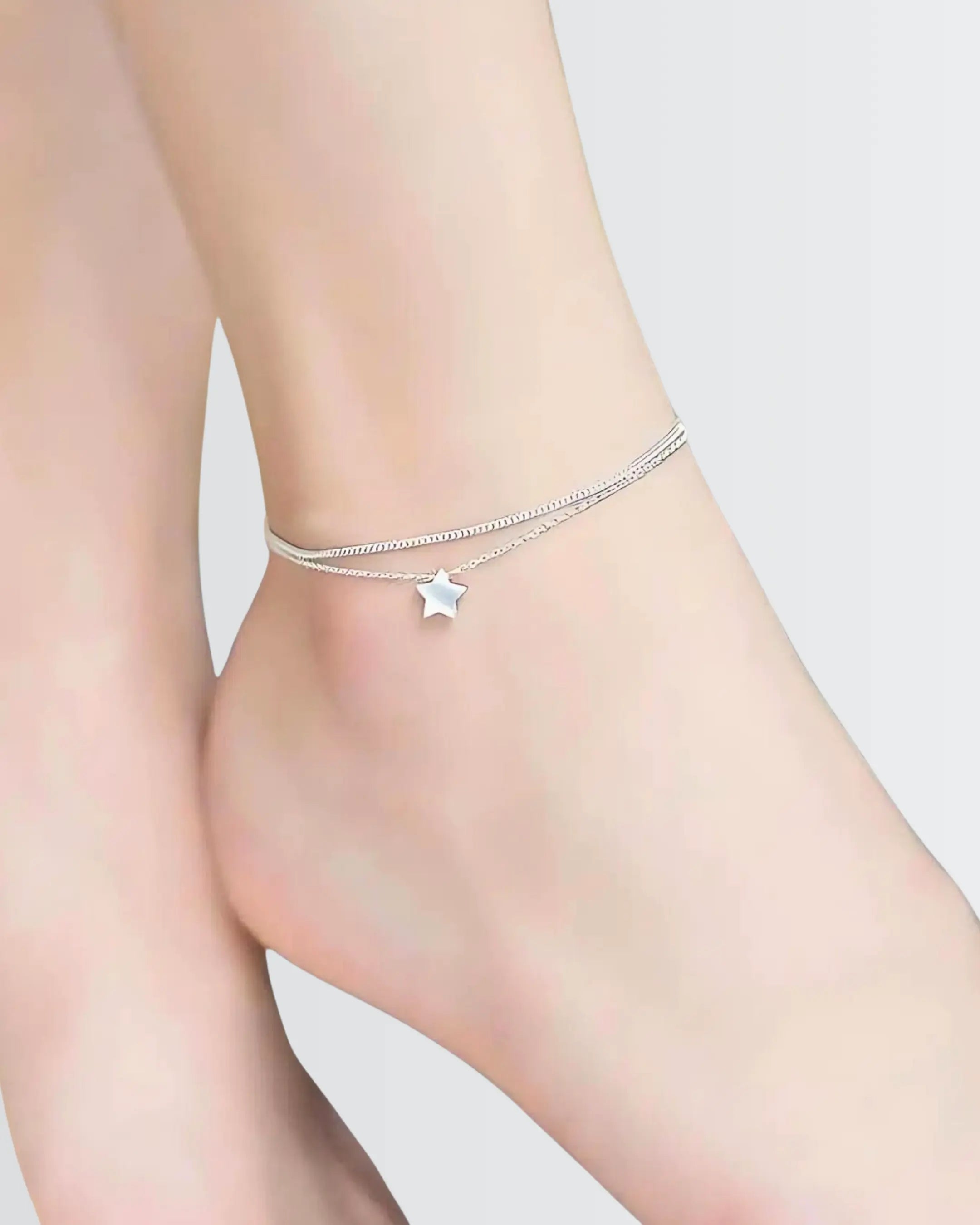 Starlight Layered Anklet - Silver Anklet by BLINGLANE