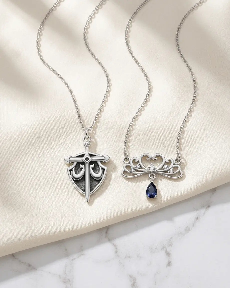 Stronger Side By Side Couple Necklace - Silver Necklace by BLINGLANE