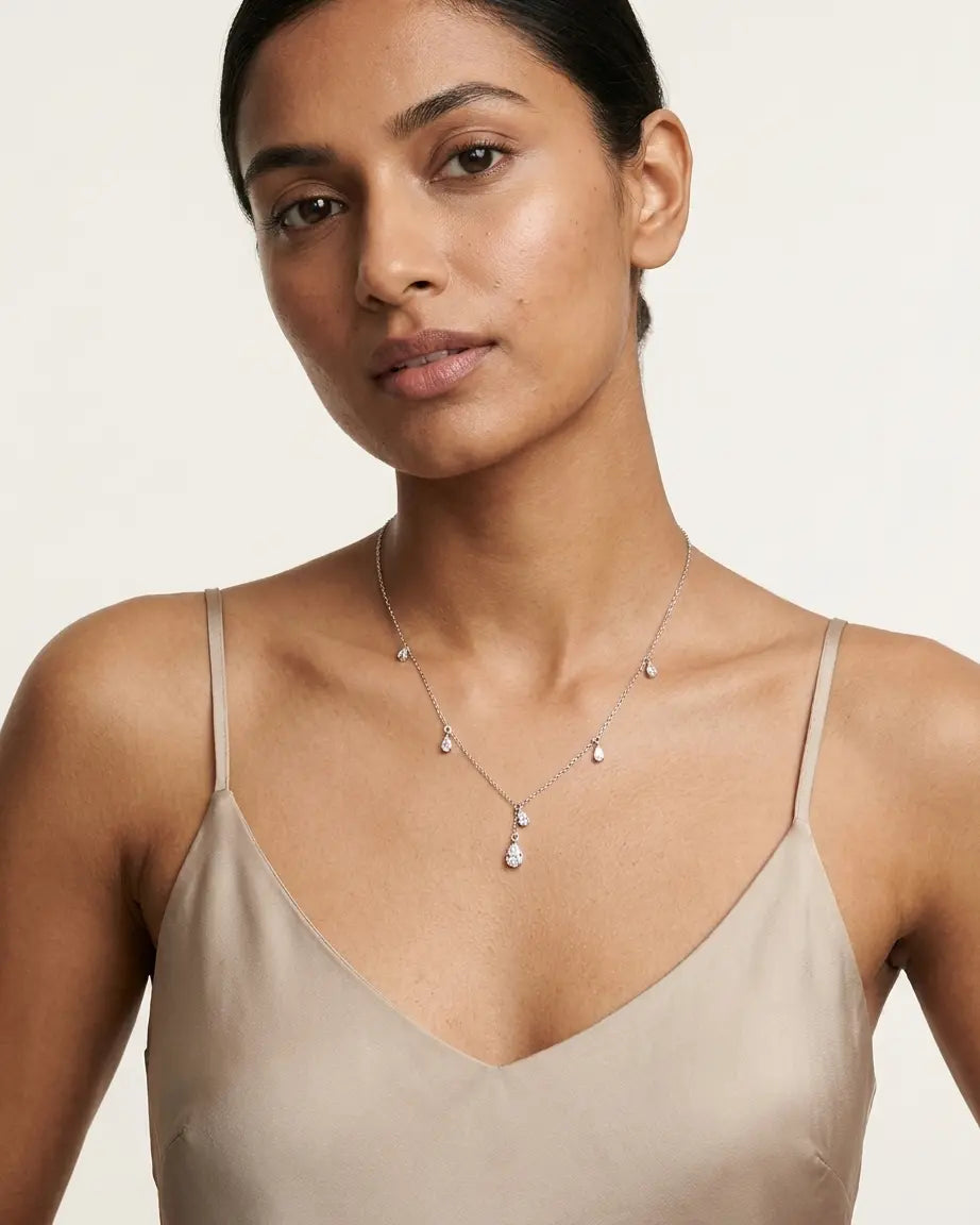 Subtle Luxe Minimal Necklace - Silver Necklace by BLINGLANE