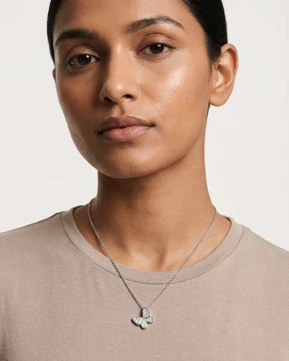 The Blingfly Minimal Necklace - Silver Necklace by BLINGLANE