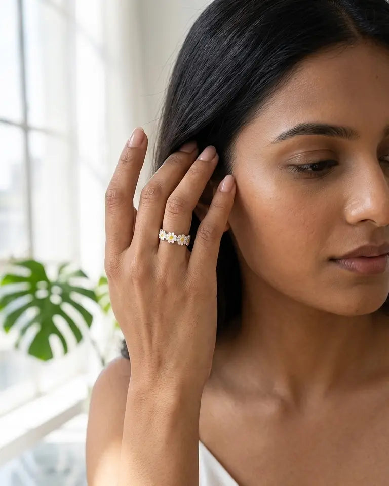 The Blooming Daisy Ring - Silver Ring by BLINGLANE