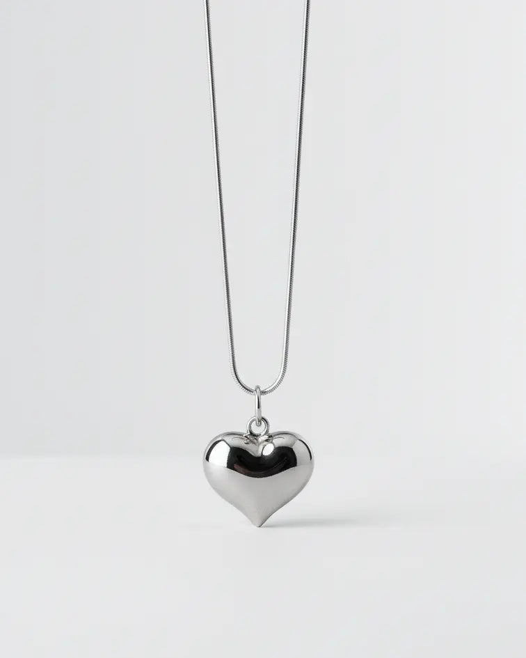 Too Bold To Break Heart Necklace - Silver Necklace by BLINGLANE
