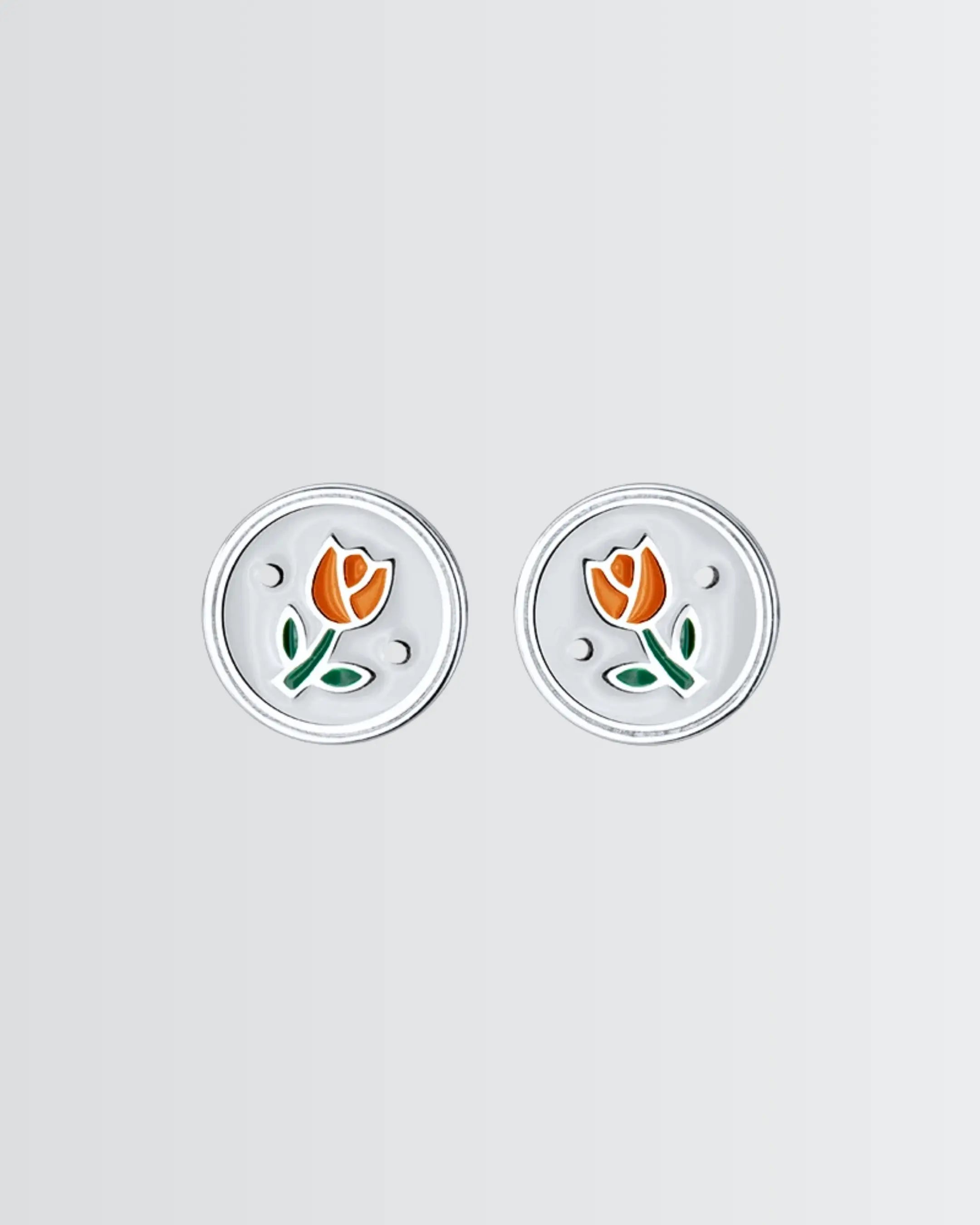 Tulip Bloom Stud - Silver Earrings by BLINGLANE