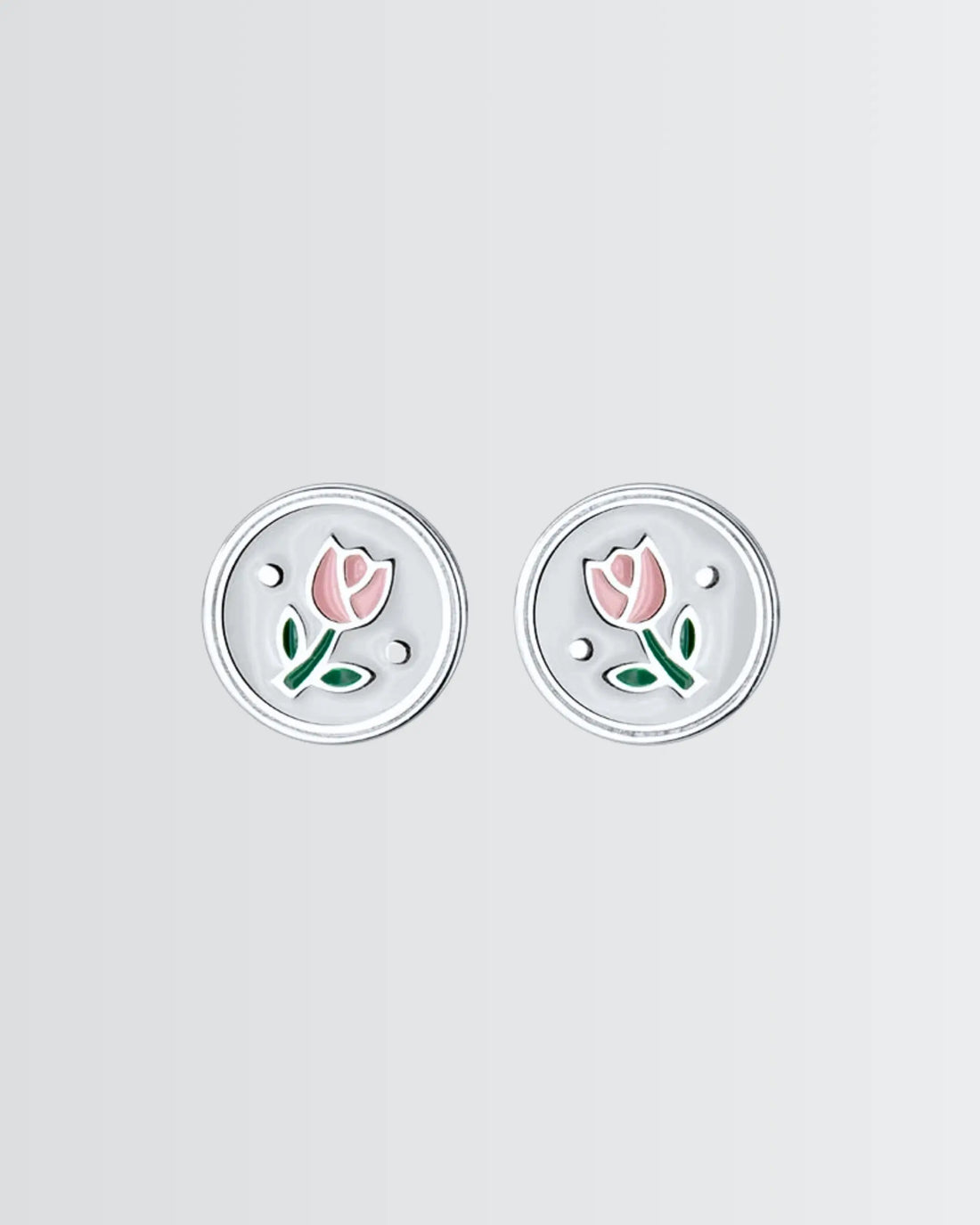 Tulip Bloom Stud - Silver Earrings by BLINGLANE