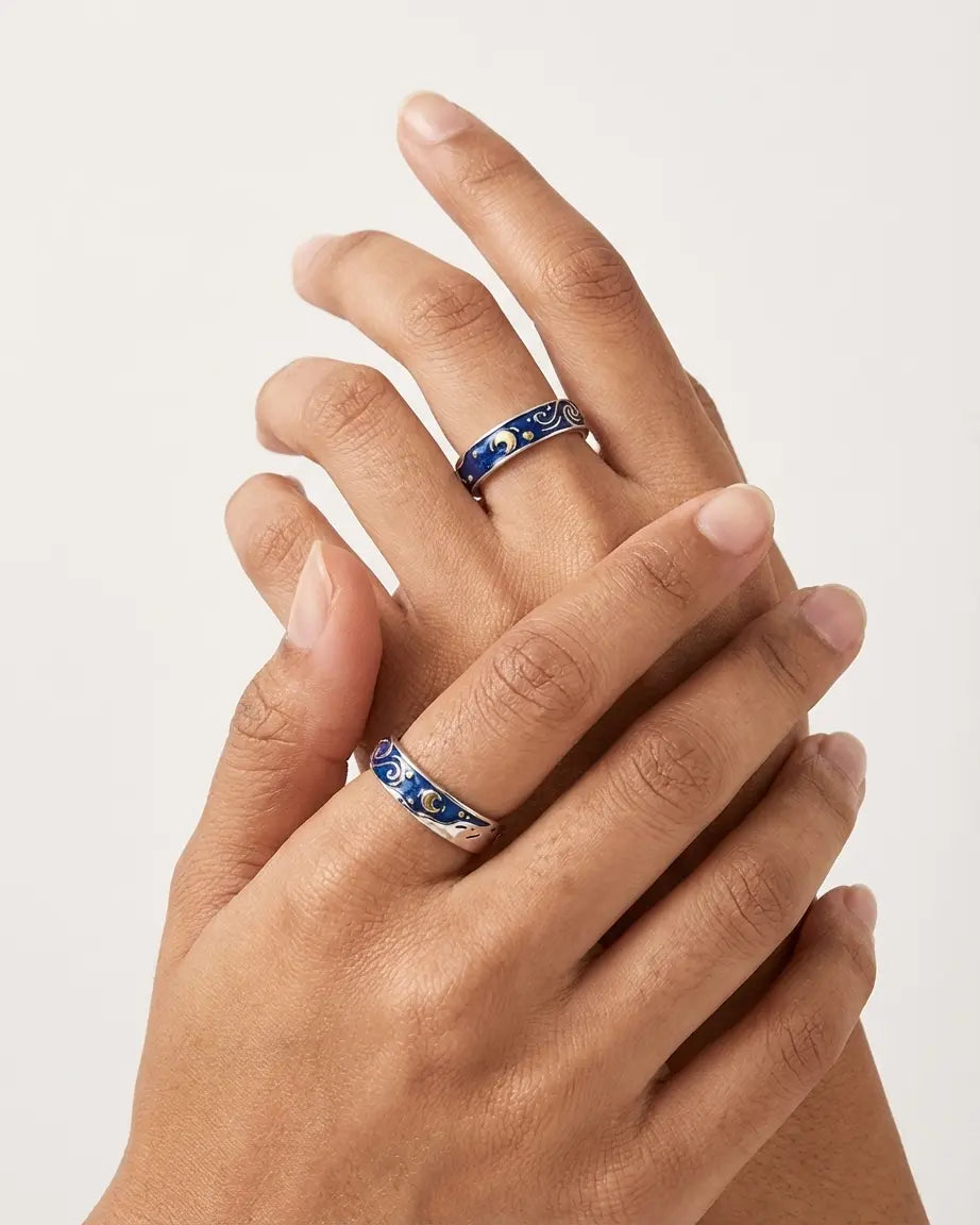 You Are My Dreamy Night Forever Love Bands - Silver Rings by BLINGLANE