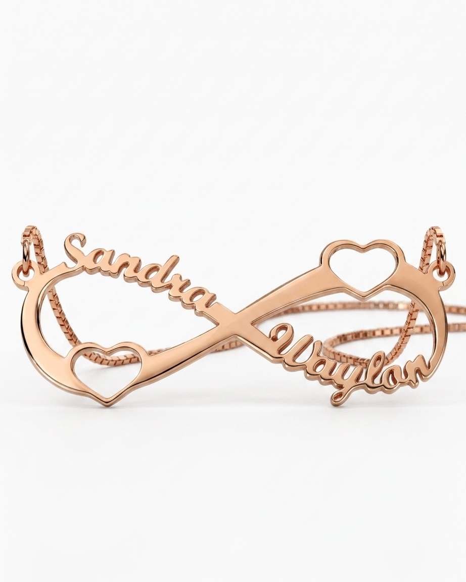 Personalize Your Names Infinity Heart Necklace - jewellery by BLINGLANE