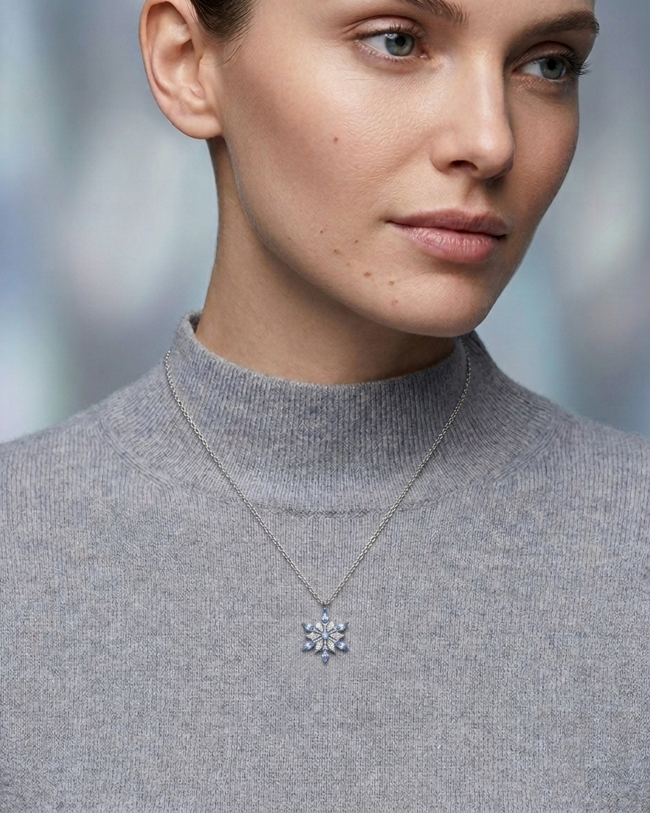 Frozen in Time Snowflake Necklace