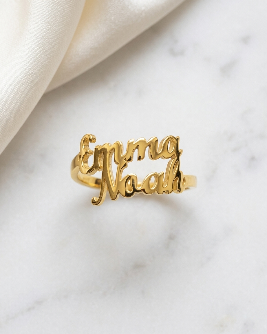 Personalize Two Names Ring - jewellery by BLINGLANE