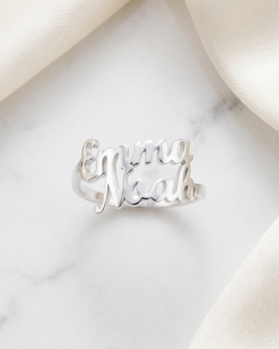 Personalize Two Names Ring - jewellery by BLINGLANE