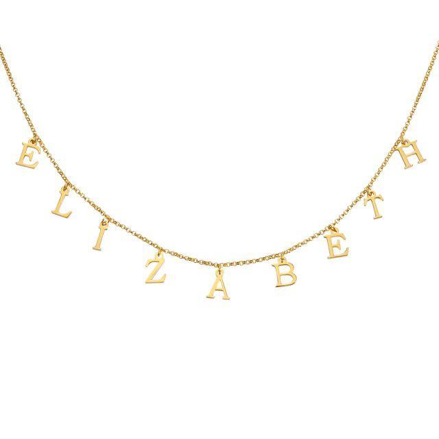 Personalized gold shop letter necklace