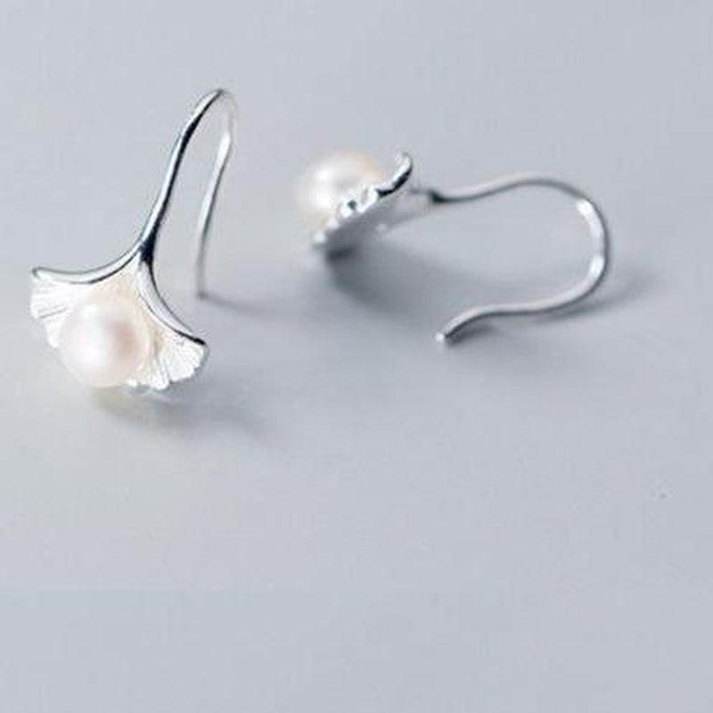 Textured Leaf Pearl Earrings - Blinglane