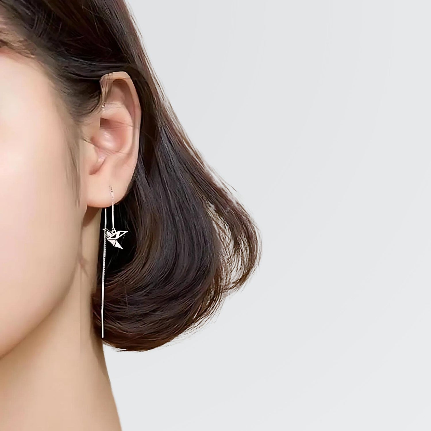 Origami Bird Chain Earrings