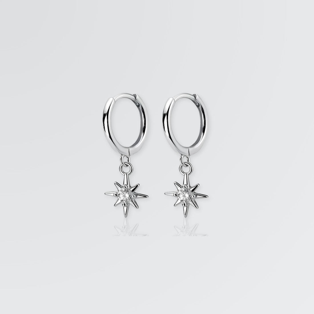 Scintillating Solitaire in Star Hoops - jewellery by BLINGLANE