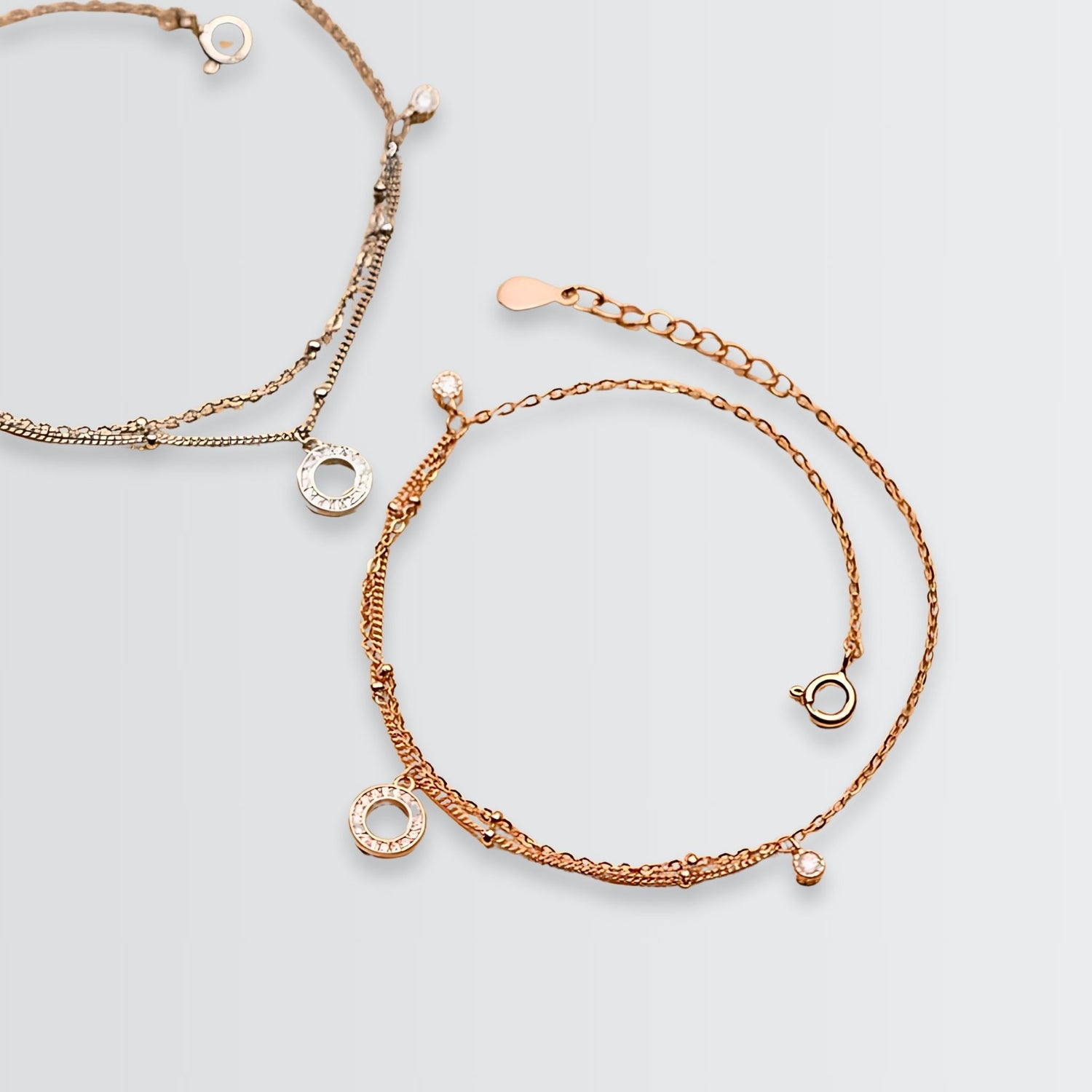 Orbicular Posh Layered Anklet