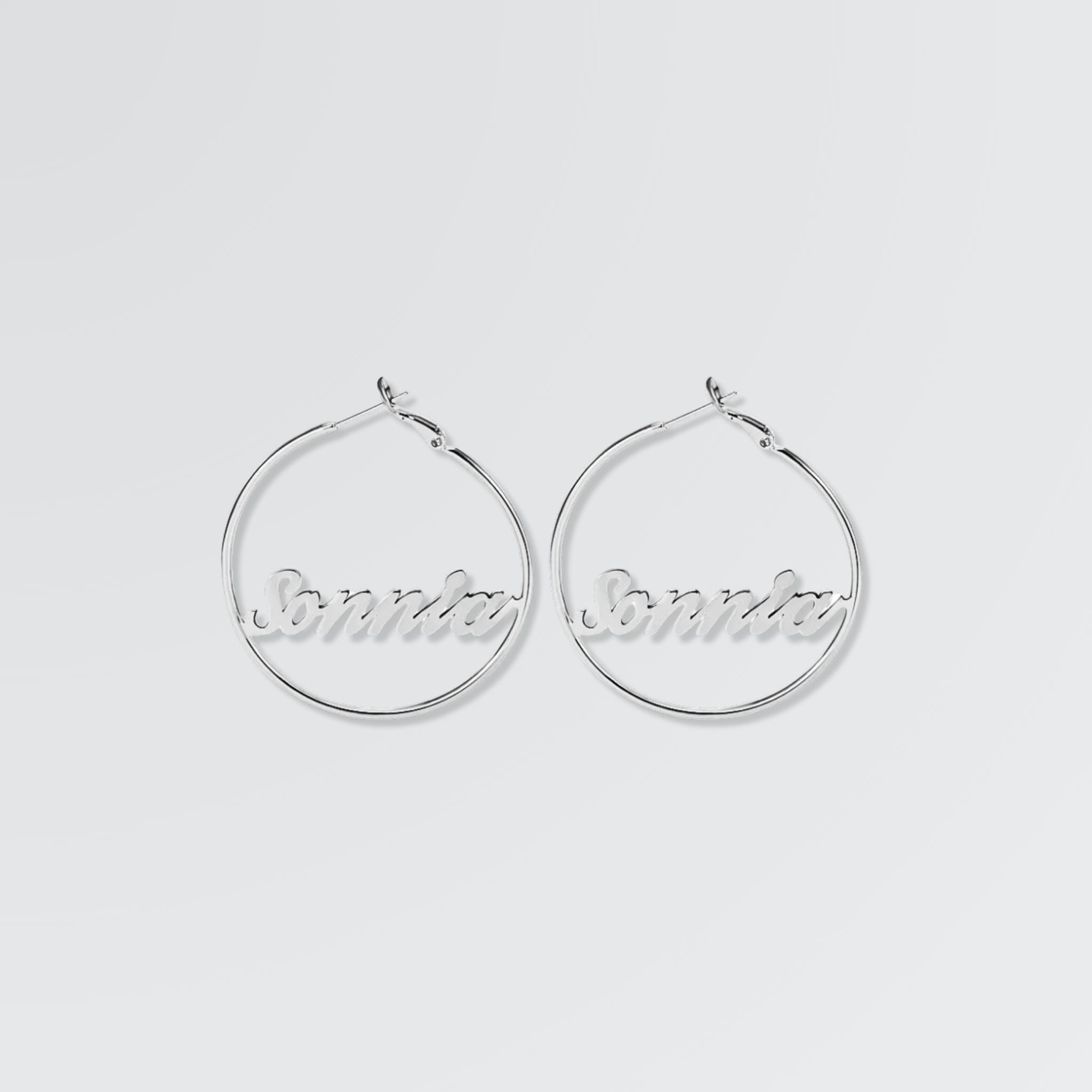 Personalize Your Name Hoop Earrings