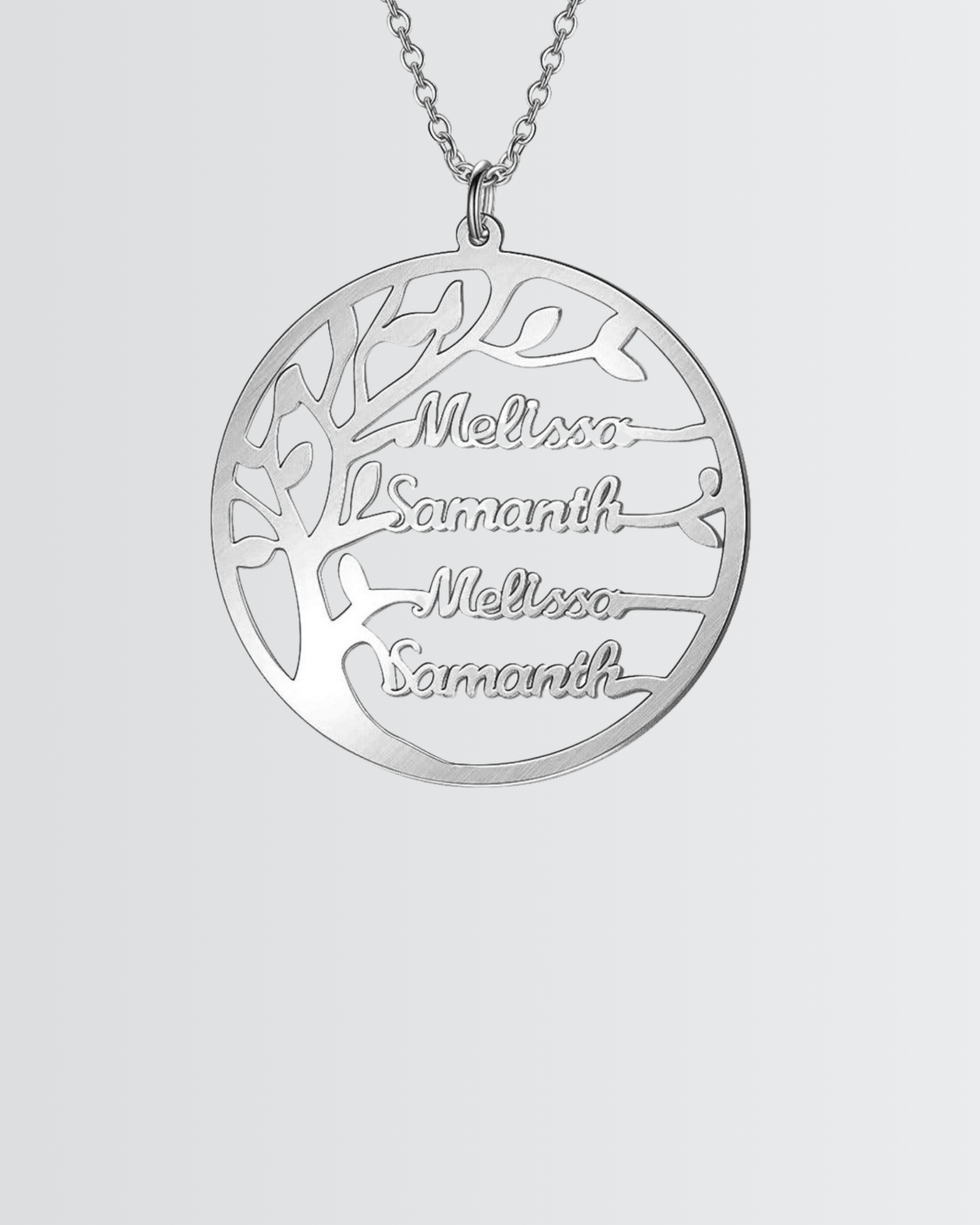 Personalize Your Tree of Life Silver Necklace