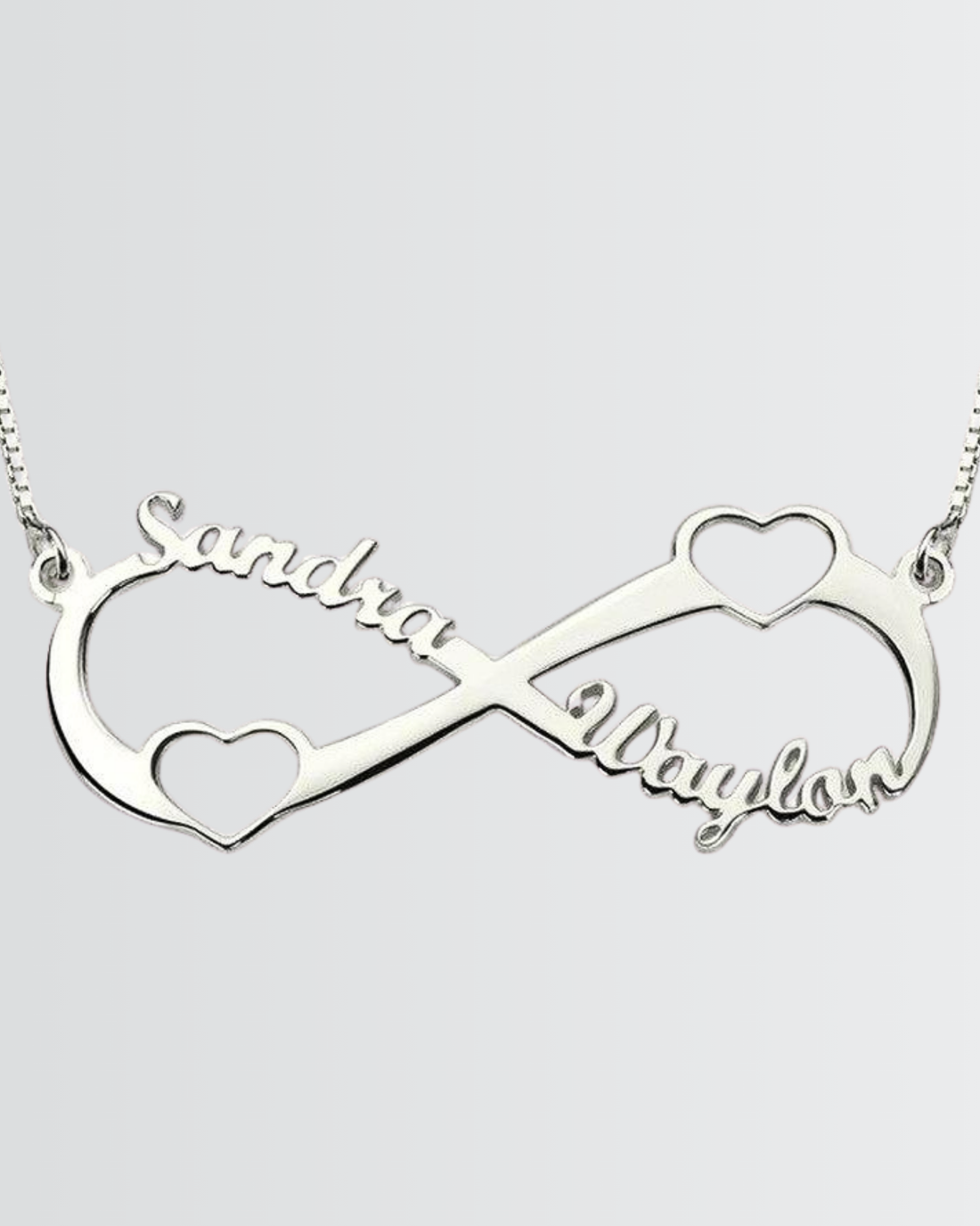 Personalize Your Names Infinity Heart Necklace
