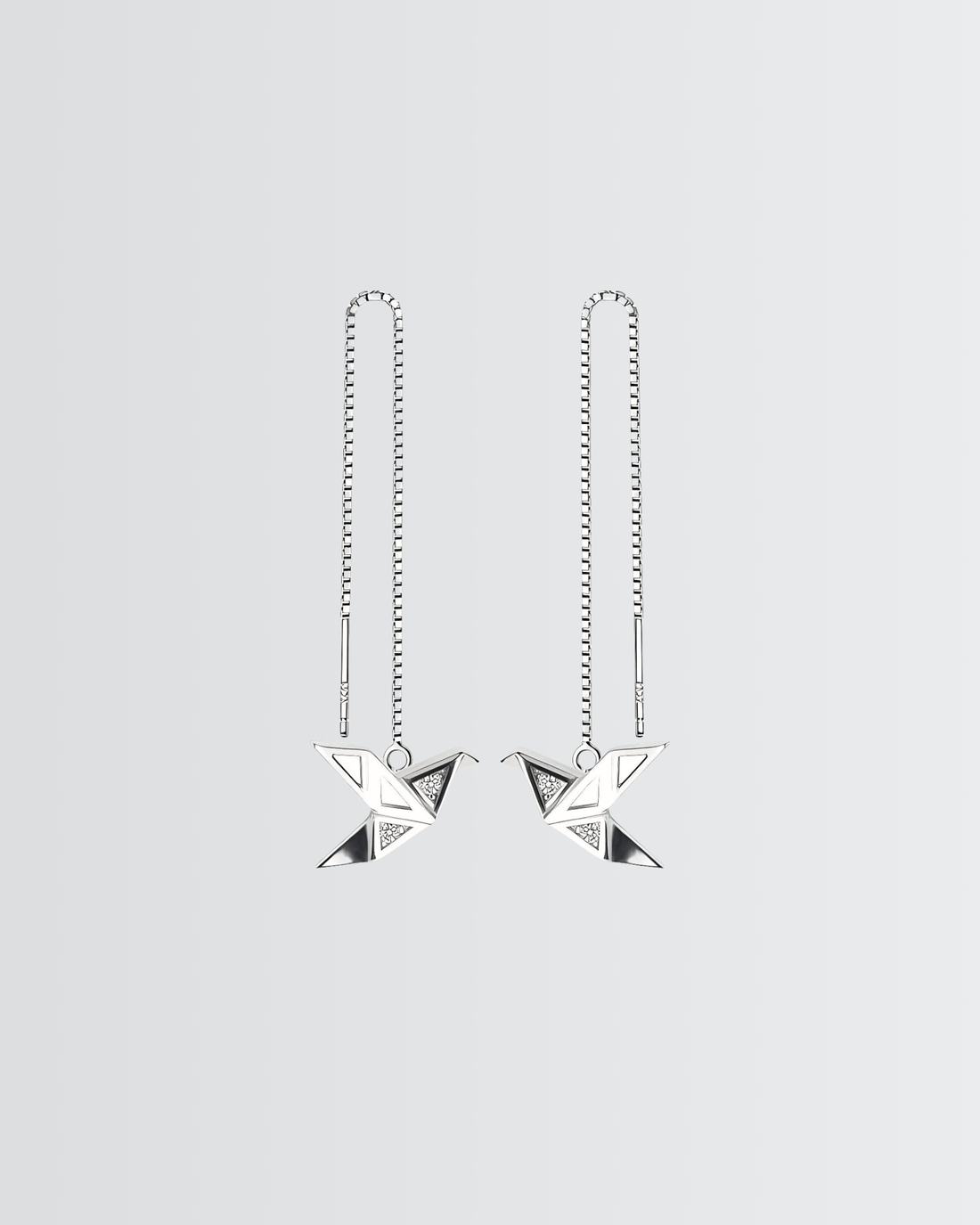 Origami Bird Chain Earrings