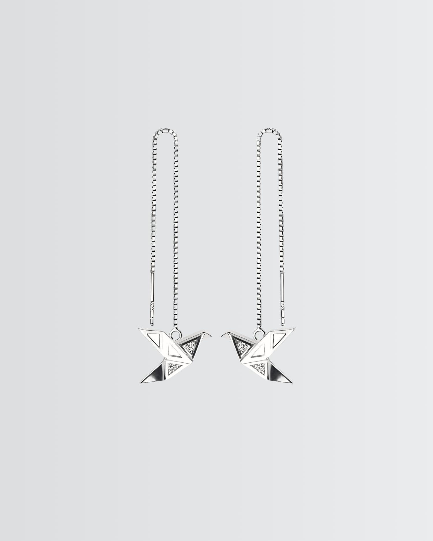 Origami Bird Chain Earrings