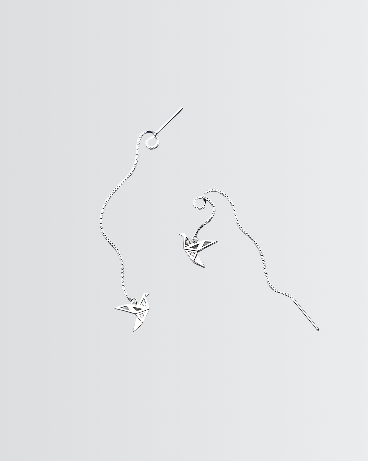 Origami Bird Chain Earrings